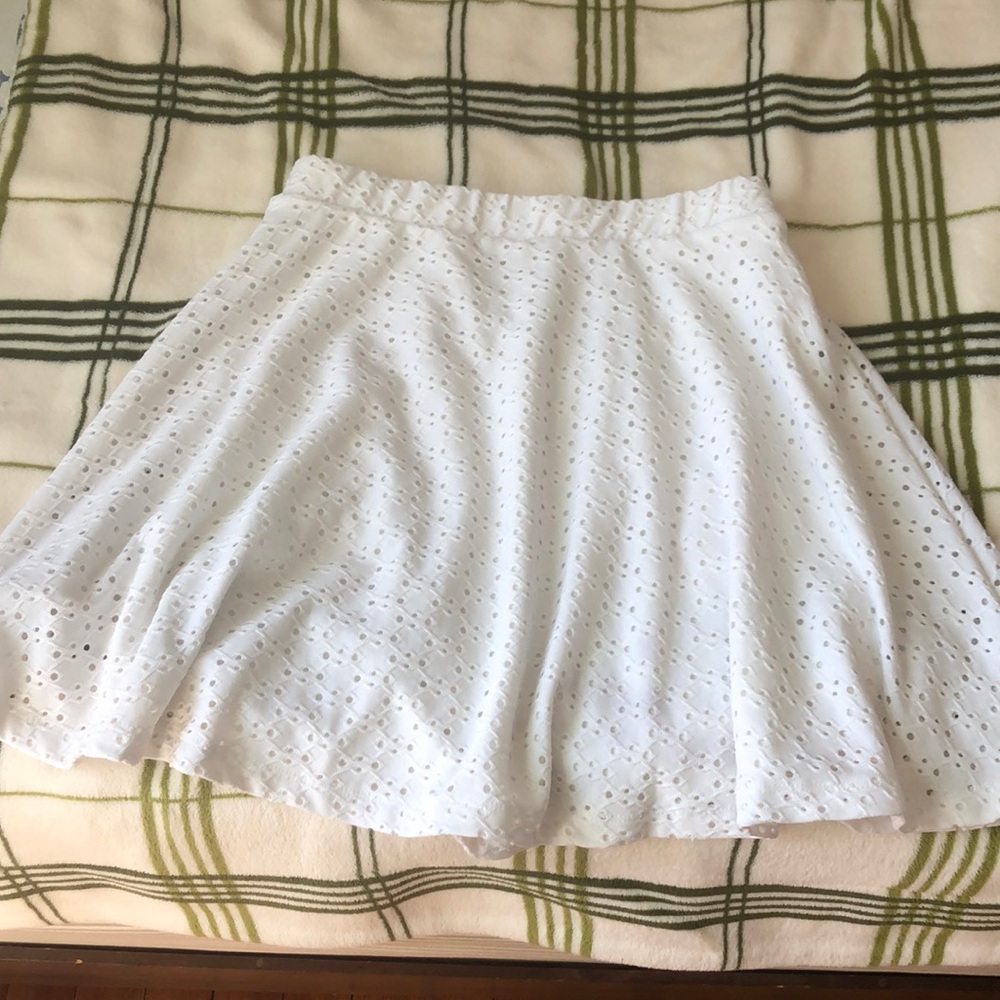 white mini skirt